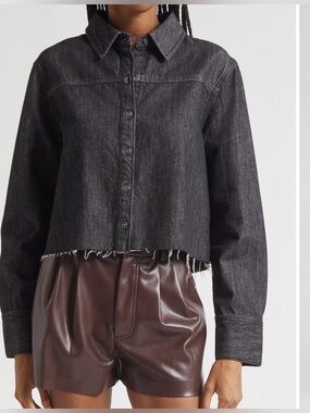Alice + Olivia Charcoal Denim Jacket new